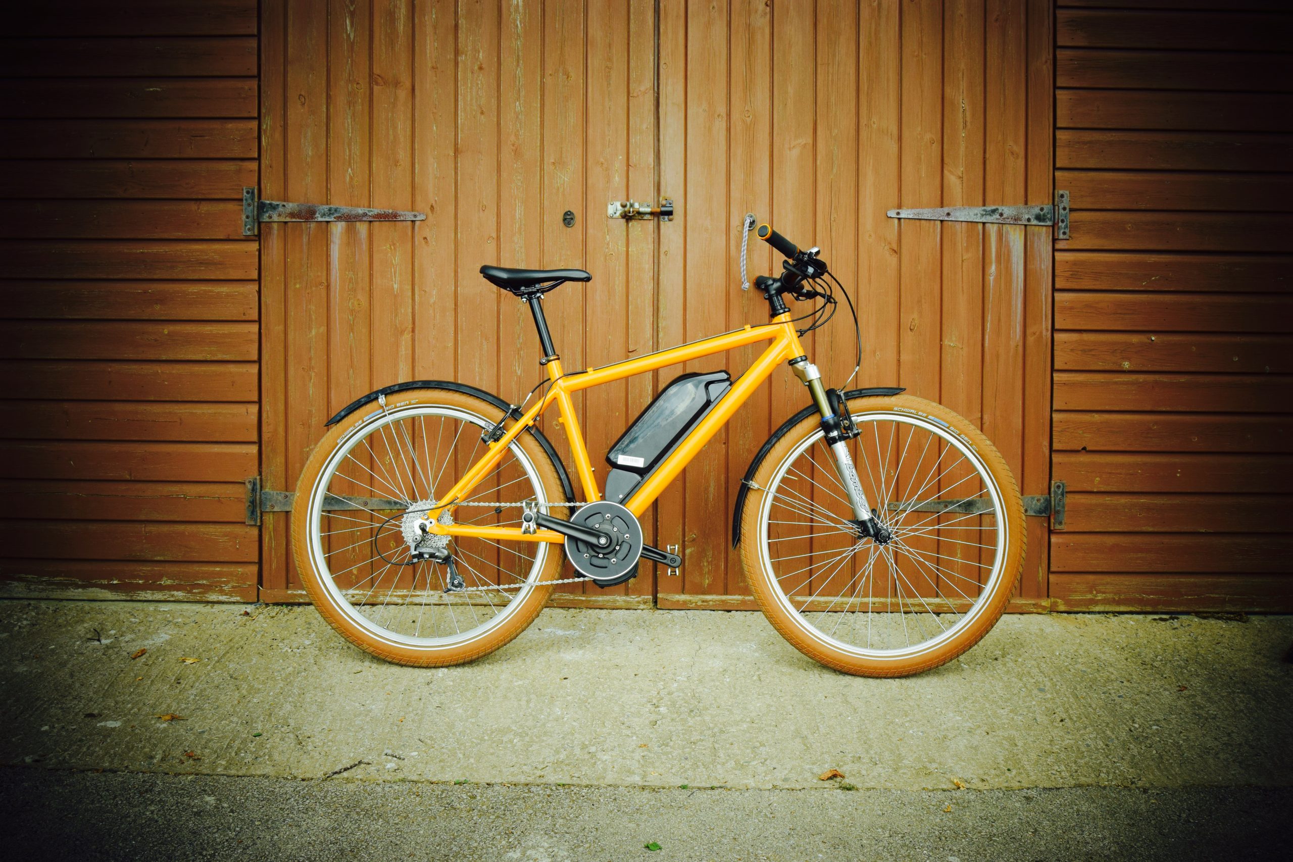 Yellow converted e-bike
